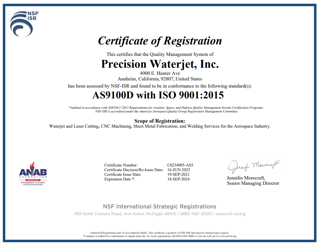 AS9100D with ISO 9001:2015